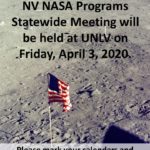 Save the Date! 2020 NV NASA Space Grant and NASA EPSCoR Statewide Meeting